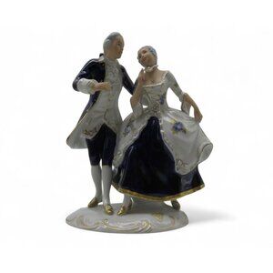 Royal Dux 3802 Dancing Couple 1940s Figurine Vintage 8.5"-Damaged